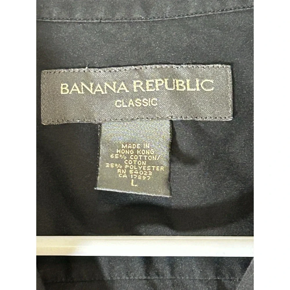 Banana Republic Classic Men's Black Long Sleeve Button Up Dress Shirt Size L